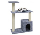 vidaXL Rascador Para Gatos Con Postes De Sisal Gris Claro 70 Cm