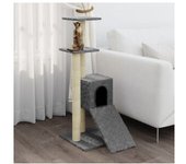 vidaXL Rascador Para Gatos Con Postes De Sisal Gris Claro 92 Cm
