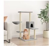 vidaXL Rascador Para Gatos Con Postes De Sisal Gris Claro 95 Cm