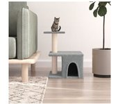vidaXL Rascador Para Gatos Con Postes De Sisal Gris Claro 48 Cm
