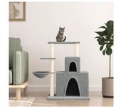 vidaXL Rascador Para Gatos Con Postes De Sisal Gris Claro 83 Cm