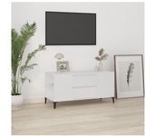 vidaXL Mueble Para Tv Madera Contrachapada Blanco 102x44.5x50 Cm