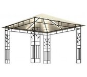 vidaXL Cenador Con Mosquitera Y Tira De Luces Led Crema 3x3x2.73m