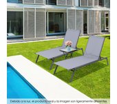 Costway Silla Tumbona Ajustable de Exterior Reclinable de 6 Posiciones para Patio con Posición Plana Acostada y Tejido de Secado Rápido para Piscina