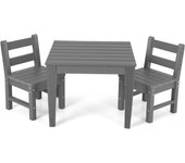 Costway Juego de Mesa y Silla para Niños de 3 Piezas Juego de Mesa de Actividades y 2 Sillas con Respaldo para Jugar Dibujar y Leer