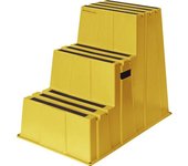 Twinco Escalerilla de plástico con peldaños antideslizantes, carga máx. 150 kg, 3 peldaños, amarilla, a partir de 2 unid.