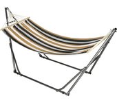 Outsunny Hamac de jardín plegable tendedero de ropa con soporte curvado en metal epoxi hamaca en pie 1 lugar carga máxima 120 kg   Aosom España