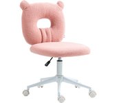 Homcom Silla Giratoria Infantil con Asiento Ajustable en Altura y Respaldo en Forma de Oso de Borreguillo Carga 120 kg Rosa   Aosom España