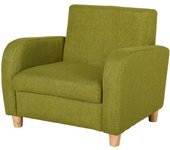 Homcom Sillón Infantil Mini Sofá para Niños de +3 Años con Asiento Acolchado Reposabrazos Estructura de Madera 49x45x44cm Verde   Aosom España