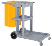 Homcom Carro de Limpieza con Bolsa 100L Profesional y Multifuncional con 3 Bandejas y 1 Plataforma 113x50.5x96.5cm   Aosom España