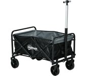 Outsunny Carro de Jardín Plegable con 4 Ruedas Longitud y Ángulo del Mango Ajustables Capacidad 70 L 77x50x63-93 cm Negro   Aosom España