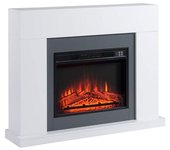 Homcom Chimenea Eléctrica 1800W-2000W con Mando Llama Ajustable Termostato y Protección Sobrecalentamiento 113x26,6x87,5 cm Blanco   Aosom España
