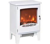 Homcom Chimenea Eléctrica Portátil 900/1800W Efecto Llama Termostato y Protección Sobrecalentamiento hasta 20 m² 39x26x54,8 cm Blanco   Aosom España