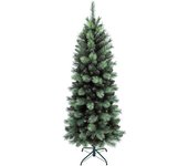 Homcom Árbol de Navidad 180 cm Árbol de Navidad Artificial con 528 Ramas y Soporte de Metal para Interior Verde