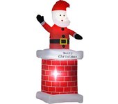 Homcom Papá Noel Hinchable con Chimenea Navidad Hinchable con 2 Luces LED e Inflador Eléctrico 80x70x210 cm Multicolor   Aosom España