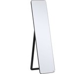 Homcom Espejo de Pino 37x43x156 cm Espejo de Pie con Marco en Madera de Pino Moderno Negro   Aosom España