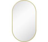 Homcom Espejo de Baño Ovalado 40x70 cm Espejo Decorativo de Pared con Marco de Aluminio para Salón Horizontal o Vertical Dorado