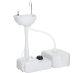 Outsunny Fregadero Portátil Lavamanos para Camping con Tanques de Recuperación de Agua y Dispensador de Jabón Gris Claro   Aosom España