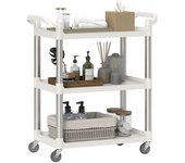 Homcom Carrito de Cocina de 3 Niveles Carrito de Almacenamiento de Aluminio Carga 105 kg para Comedor Sala 88x44x93 cm Blanco
