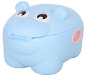 Homcom Orinal Infantil en Forma de Hipopótamo 2 en 1 con Tapa y Cubo Extraíble Cepillo Incluido para Aprendizaje Azul   Aosom España