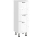 kleankin Mueble Auxiliar Baño Moderno Armario de Baño con 4 Cajones y 4 Patas para Salón Dormitorio Carga 30 kg 30x30x93cm Blanco   Aosom España