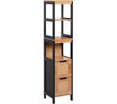 kleankin Mueble Auxiliar para Almacenaje de Baño Armario Alto para Baño con Estantes y Cajones 30x30x144.3 cm   Aosom España