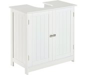 Homcom Mueble para Debajo del Lavabo o Fregadero Armario de Baño de Madera Armario de Almacenaje 60x30x60cm Blanco   Aosom España