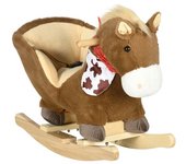 Homcom Caballo Balancín Infantil con Sonidos de Animal Cinturón de Seguridad Manillar y Reposapiés Carga 40 kg 60x33x50 cm Café   Aosom España