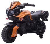 Homcom Moto Eléctrica para Niños 18-48 Meses 6V con Faros Bocina 2 Ruedas de Equilibrio Velocidad Máx. 3 km/h 88,5x42,5x49 cm Naranja   Aosom España
