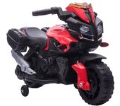 Homcom Moto Eléctrica para Niños 18-48 Meses 6V con Faros Bocina 2 Ruedas de Equilibrio Velocidad Máx. de 3 km/h 88,5x42,5x49 cm Rojo   Aosom España