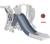 AIYAPLAY Juego de Tobogán y Columpio 3 en 1 para Niños 18-48 Meses, Diversión y Seguridad, Blanco y Azul 150x185x92 cm   Aosom España