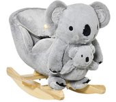 Homcom Caballito Balancín Koala con Títere y Sonido para Bebés 18-36 Meses, Seguro y Cómodo con Cinturón Gris 60x33x50 cm   Aosom España