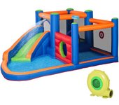 Outsunny Castillo Hinchable para Niños 3-8 Años con Tobogán, Trampolín y Piscina, 380x340x170cm