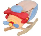 Homcom Caballo Balancín para Niños +18 Meses Avión de Peluche con Música y Cinturón Seguridad Caballito Infantil 60x33x45 cm Multicolor   Aosom España