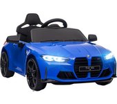 AIYAPLAY Coche de Batería para Niños 12V BMW M4 con Mando a Distancia Faros Bocina Música Velocidad 3-5 km/h Azul
