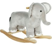 AIYAPLAY Caballo Balancín para Niños de 2-4 Años en Forma de Elefante con Sonido y Base de Madera Carga 40 kg 64,5x31x52 cm Gris