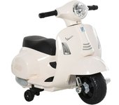 Homcom Motocicleta Infantil VESPA con Faro Bocina 4 Ruedas Moto Eléctrica para Niños Licencia Oficial Blanco   Aosom España