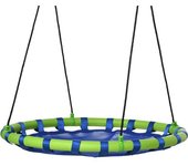 Outsunny Columpio Infantil Nido con Altura Ajustable Columpio Redondo de Árbol para +3 Años Ø100x120-180 cm Azul y Verde   Aosom España
