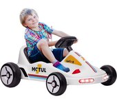 AIYAPLAY Kart Eléctrico 6 V Kart para Niños de +3 Años con Música Luz Bocina Cinturón de Seguridad Go Kart Carga 50 kg Blanco