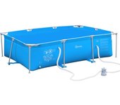 Outsunny Piscina Desmontable Tubular 292x190x75 cm con Depuradora de Cartucho 1200L/H Rectangular para Adultos y Niños 3600L Azul   Aosom España
