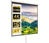Homcom Pantalla de Proyección Portátil 99 Pulgadas Formato 1:1 para Interior y Exterior Cine en Casa Patio 178x178 cm Blanco   Aosom España