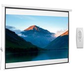 Homcom Pantalla de Proyección Eléctrica 120 Pulgadas Formato 4:3 con Mando a Distancia 244x183 cm Blanco   Aosom España
