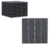 Outsunny Set de 11 Piezas Baldosas de Exterior 30x30 cm 1 m² Antideslizantes y Resistentes al Clima de Fácil Instalación Gris
