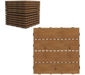 Outsunny Losetas de Terraza - Entarimado - Conjunto de 12 piezas, Superficie Máx. 1,08 m² - encajables, Instalación muy Sencilla