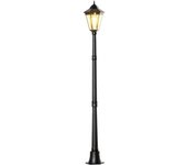 Outsunny Farol solar exterior farol de pie farol clásico LED en aluminio impermeable, luminosidad ajustable   Aosom España