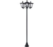 Outsunny Farola Solar de Jardín con 3 Luces LED Impermeable IP44 Sensor de Noche Farol de Exterior 51,5x47x182,5cm Negro