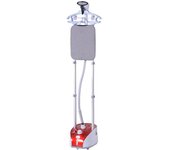 Homcom Plancha Vertical para Ropa 1800W Temperatura 11 Niveles Centro de Planchado Vertical con Depósito de 2L Rojo   Aosom España