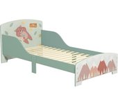 ZONEKIZ Cama para Niños 143x77x60 cm Cama Infantil de 3-6 Años con Barreras de Protección y Estampados Carga Máx. 40 kg Verde   Aosom España