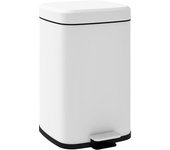 Homcom Cubo de basura de cocina 20L con tapa de cierre suave y pedal, cubo interior extraíble, 28L x 35l x 45H cm, blanco