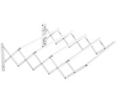 Homcom Tendedero de Pared Extensible de Metal con 5 Barras para Interior y Exterior Carga 10 kg 63,5x60x20 cm Blanco   Aosom España
